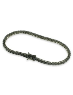 Pulsera Tennis de Plata Negra con Zirconitas 19cm