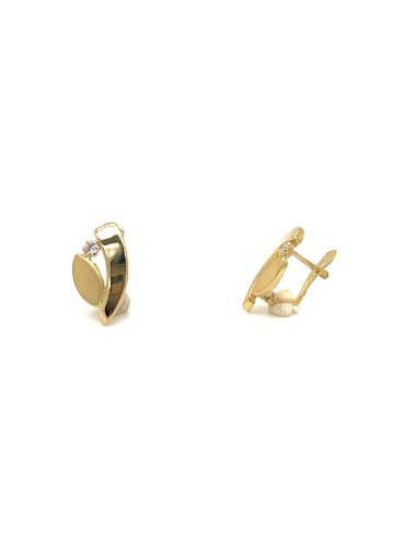 PENDIENTES HOJA MATE ZN ORO DE 18K