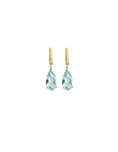 Pendientes topazio azul oro 18k