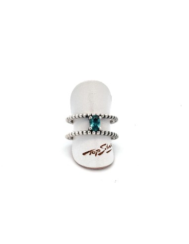 Anillo para mujer doble grano oval plata