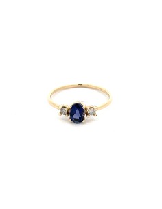 Anillo para mujer hilo zn azul plata ch