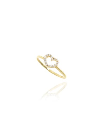 9k- Anillo para mujer Corazón y circonitas