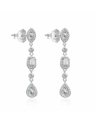 Pendientes para mujer largos tres zn plata