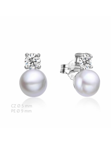 Pendientes para mujer perla y zn