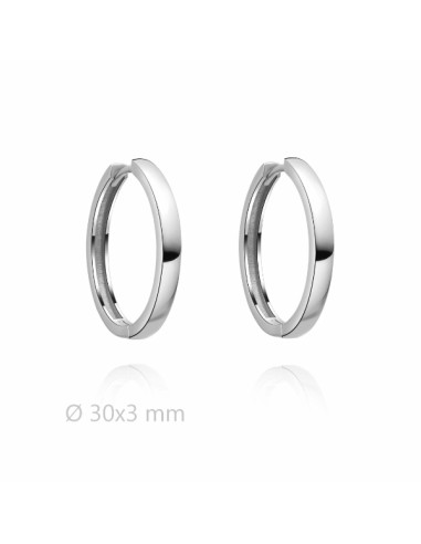 Pendientes para mujer aro plata 30x3mm