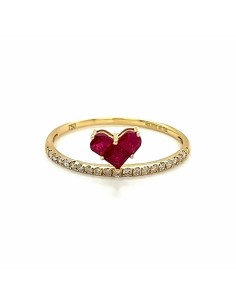 br 0.13- ANILLO LOVE RUBÍ Y BRILL ORO DE 18K